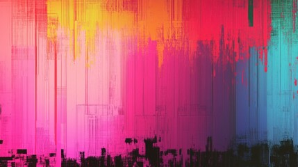 Obraz premium Vibrant glitch abstract background with colorful digital distortion effect