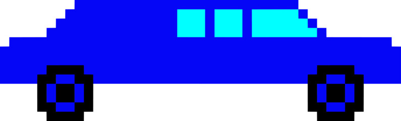 blue pixel car