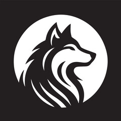 Fototapeta premium Wolf icon logo black silhouette vector illustration