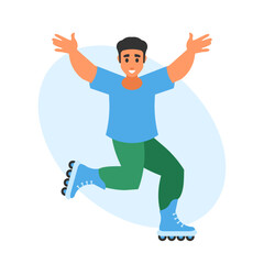 young man roller skating