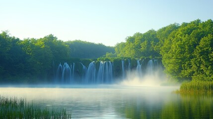 Naklejka premium waterfall in the forest