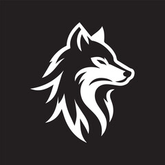 Obraz premium Wolf icon logo black silhouette vector illustration