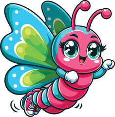 Naklejka premium Bold and Charming Cute Butterfly Illustration Ideal for Modern Design, Branding, and Home Decor