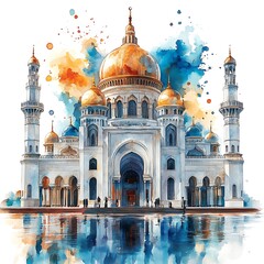Fototapeta premium Mosque Painting Design Mosque Illustration Design Islamic Background