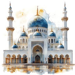 Obraz premium Mosque Painting Design Mosque Illustration Design Islamic Background
