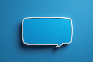 Naklejka premium arafed speech bubble on a blue background with shadow
