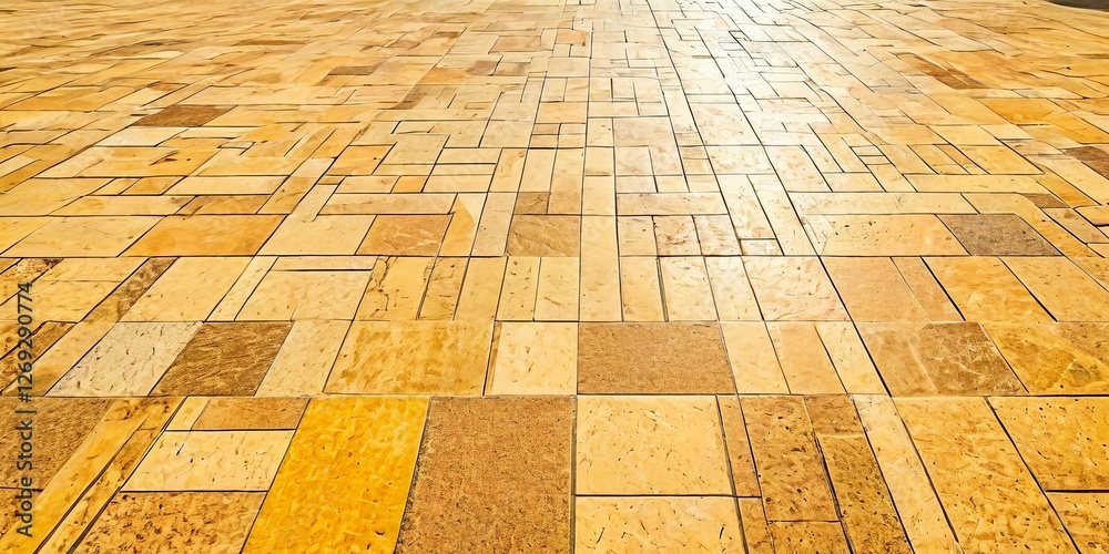 Poster a floor made of tiles with a yellow color