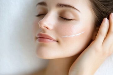 Woman With Perforation Lines Marked On Face, 