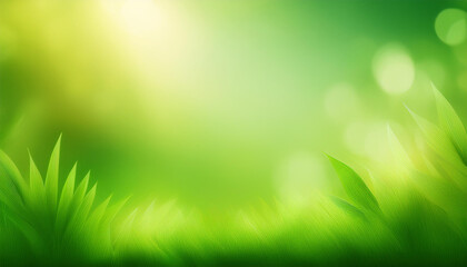 Obraz premium green natural gradient background abstract green blurred background with bright sunlight