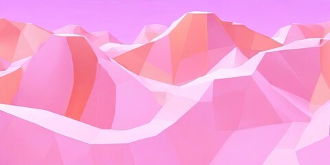 A pink mountain range with a pink sky
