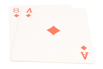 card gambling isolated on white background