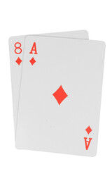 card gambling isolated on white background