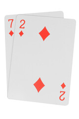 card gambling isolated on white background