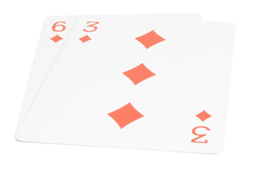 card gambling isolated on white background