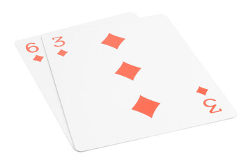 card gambling isolated on white background