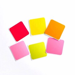 Post it stickers, set of several colorful blank  sticky post it notes isolated on white background. Message, reminder, business idea.
