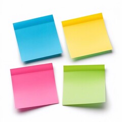 Fototapeta premium Post it stickers, set of several colorful blank sticky post it notes isolated on white background. Message, reminder, business idea.