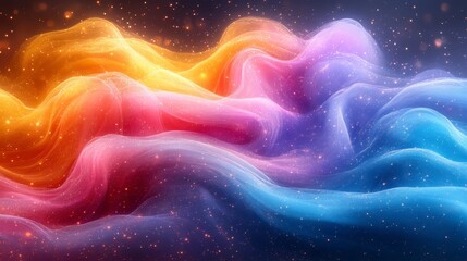 Colorful abstract waves, cosmic background, energy flow, design element