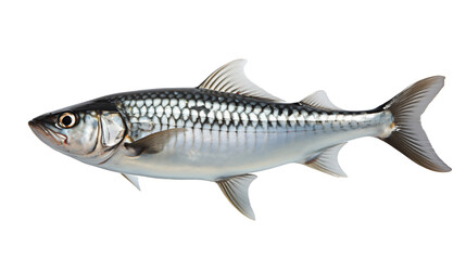 Freshwater Fish Silver Scales Detail, Aquatic Wildlife for Sea and Lake Themes, isolated on transparent background.