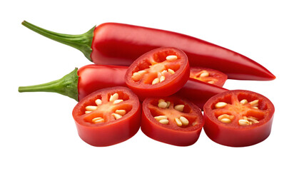 Fresh, red chili peppers are a hot and healthy ingredient for spicy food
