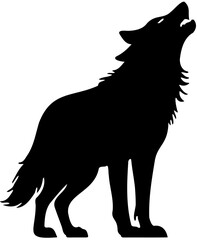 wolf silhouette on a white background