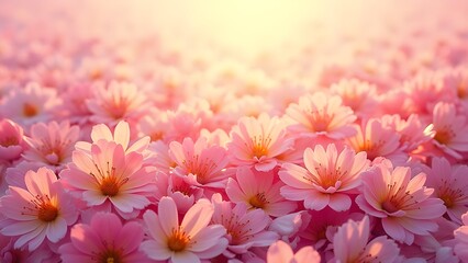Background illustration delicate pink and peach flowers