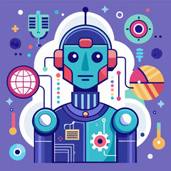 Fototapeta premium Futuristic AI Robot – Artificial Intelligence and Technology Concept