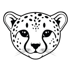 Leopard face silhouette vector illustration.