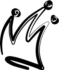 Queen or king crowns hand drawn
