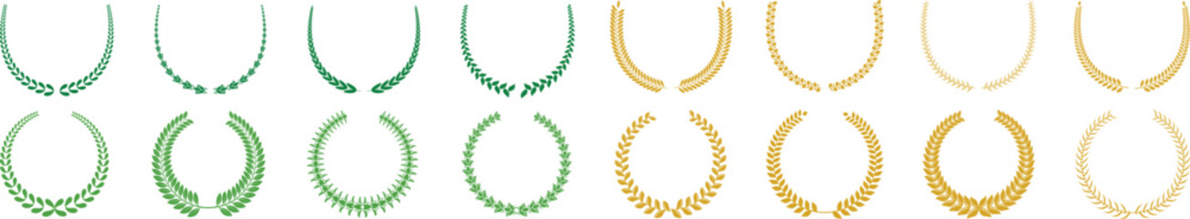 Elegant Monogram Laurel Wreaths