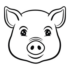 Line art pig face silhouette.
