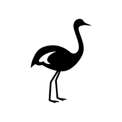 Cute ostrich icon vector flat illustration design on white background.