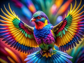 Obraz premium Vibrant Abstract Bird Wings: Colorful Avian Art Photography