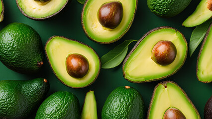 Freshly picked green avocado