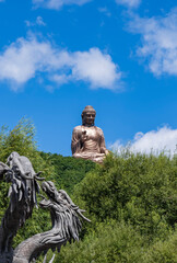 Jinding Giant Buddha landscape in Jilin Dunhua Liudingshan Cultural Tourism area	
