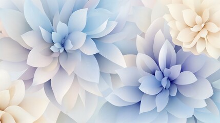 Obraz premium Abstract illustration of geometric flowers blooming, spring concept.
