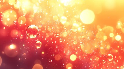 Abstract Orange and Red Bubbles Background