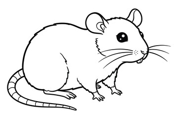Cute Rat Line art silhouette vector illustration graphic.