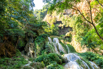Seven-level Erawan Waterfall in Pattaya