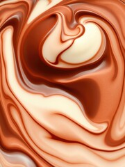 Naklejka premium Swirl of delicious chocolate and vanilla ice cream, creamy, gelato, cold
