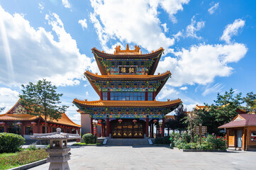 Landscape of Zhengjue Temple, Liudingshan cultural tourism area, Dunhua, Jilin Province	