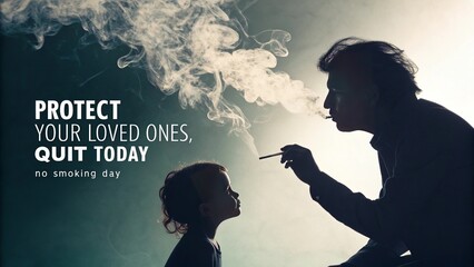Emotional anti-smoking campaign poster depicting consequences of tobacco addiction.