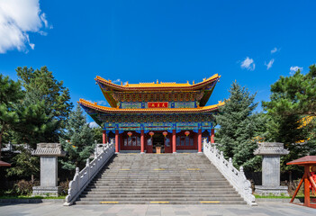 Landscape of Zhengjue Temple, Liudingshan cultural tourism area, Dunhua, Jilin Province	