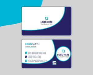 Modern and simple business card design Modern presentation card with company logo Vector business card template Visiting card for business and personal use Vector illustration.
