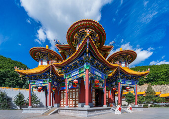 Obraz premium Landscape of Zhengjue Temple, Liudingshan cultural tourism area, Dunhua, Jilin Province 