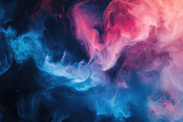 Obraz premium Colorful cosmic cloud formation showcasing vibrant hues in deep space at night
