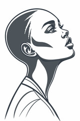 Esthetics of simplicity: abstract portrait with delicate lines and strict color scheme