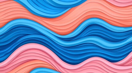 Abstract Blue and Pink Wave Pattern Seamless and Calm Background Design