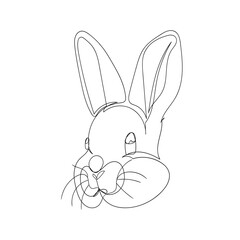 continuous line drawing doodle icon rabbit