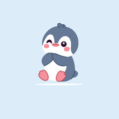 Cute Penguin Cartoon Vector Illustration